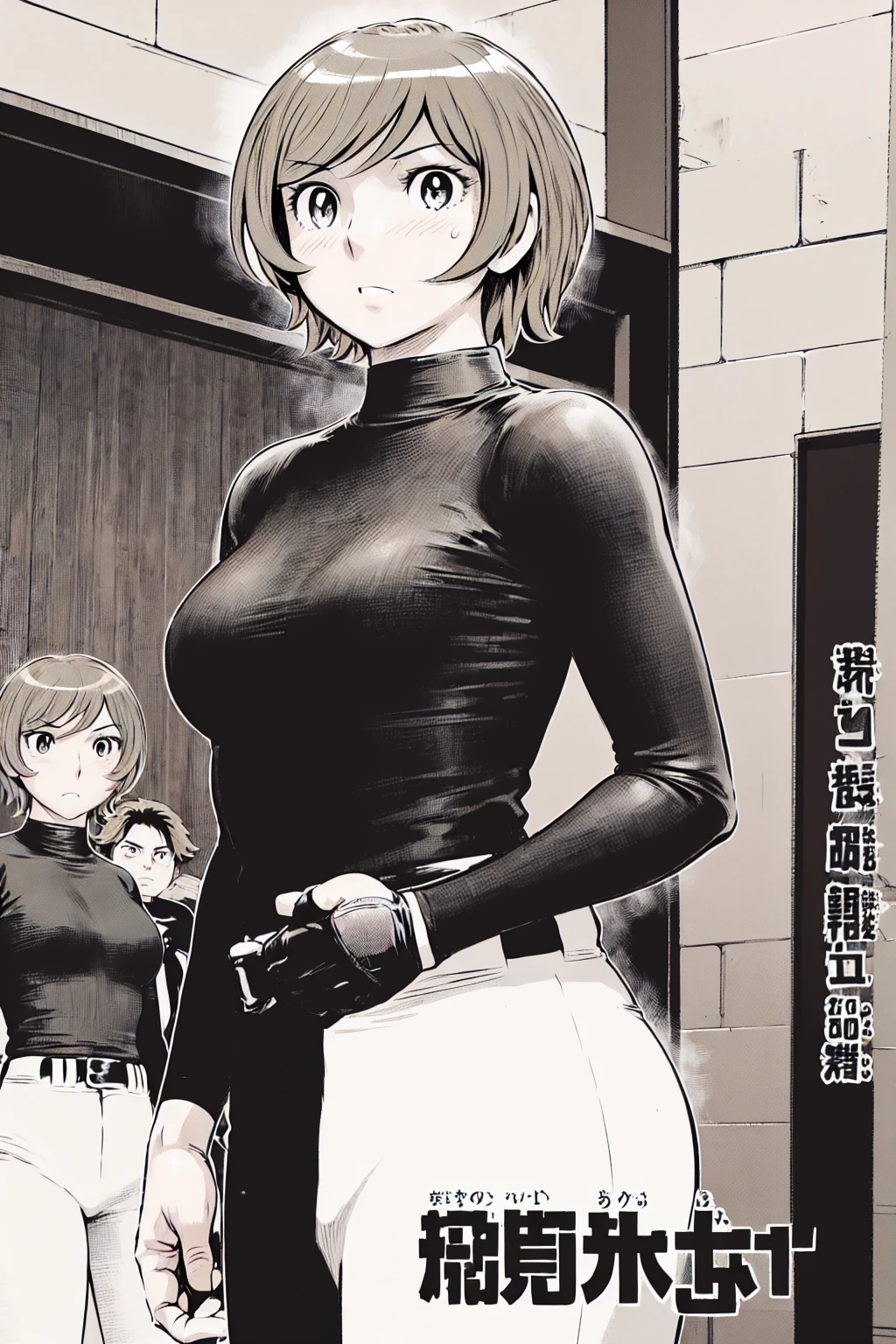 (Baseball uniforms:1.2),
blonde, (short hair:1.2),White trousers、Black belt、((Illustration of people))、Tube top bra、
View your viewers,, (Highest quality:1.3), White pants、Outdoor、baseball ground、ground、soil、blue eyeasterpiece、Highest quality)、Highest quality, Ultra-high resolution, (((masterpiece))), alone, Sweat、Big eyes、Large breasts、Torn clothes、 Fully exposed、Nipples、One Girl, Front view、Embarrassed face、Bronze colored hair、((short hair))、Stand up straight、Cowboy Shot