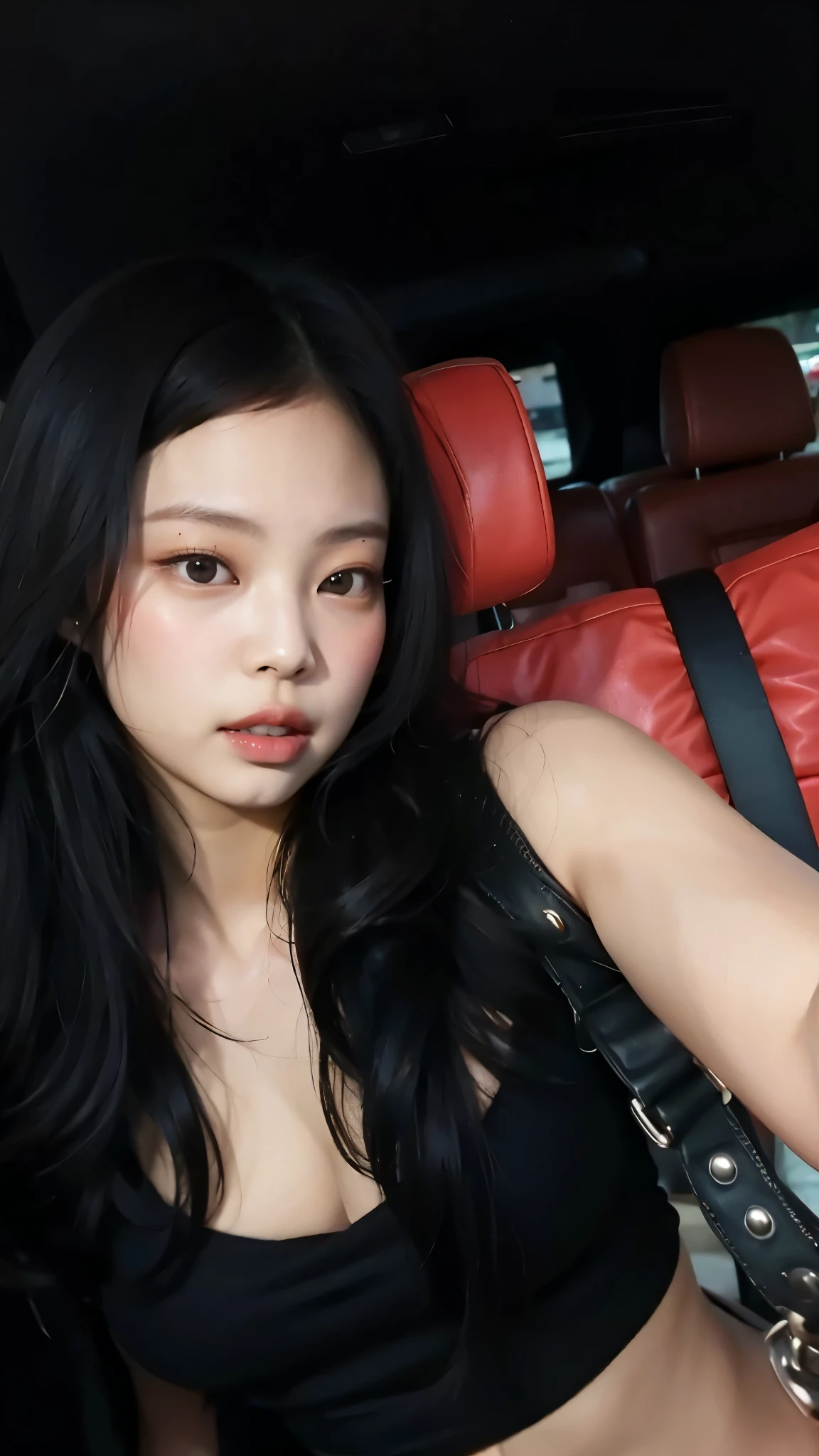 Araffe sentado em um carro com um vestido vermelho em, jennie blackpink, sentada em seu carro, Heonhwa Choe, jossi do blackpink, com cabelos longos, Parque Roseanne do Blackpink, Jisoo do Blackpink, jisoo do blackpink, Asian girl with long hair, linda mulher coreana jovem, Sha Xi, Gongbi, Mulher sul-coreana bonita, menina coreana
