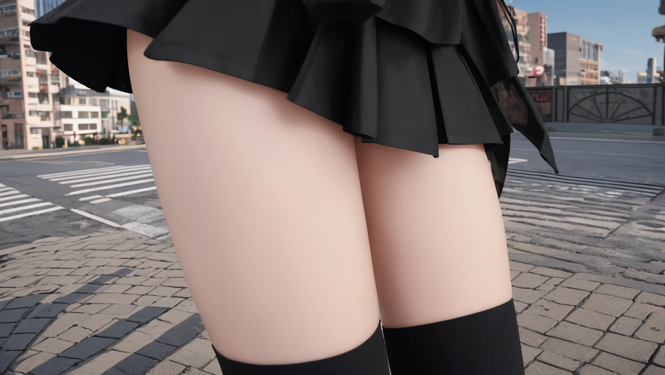 (NSFW)、(highest quality:1.4)、High resolution、Detailed Background)、Anatomically correct、Super shiny skin、Attractive thighs、Thigh Gap、Thick thighs、Big Ass、((Low angle close-up highlighting the crotch of a pair of white panties))、Super close-up shot from directly below、girl、Very fine panty stitching、Luxury brand micro panties made of lace、(((Wet white panties with vagina showing through)))、((Detailed depiction of the crotch))、White sheer pleated mini skirt、(Camel Toe)