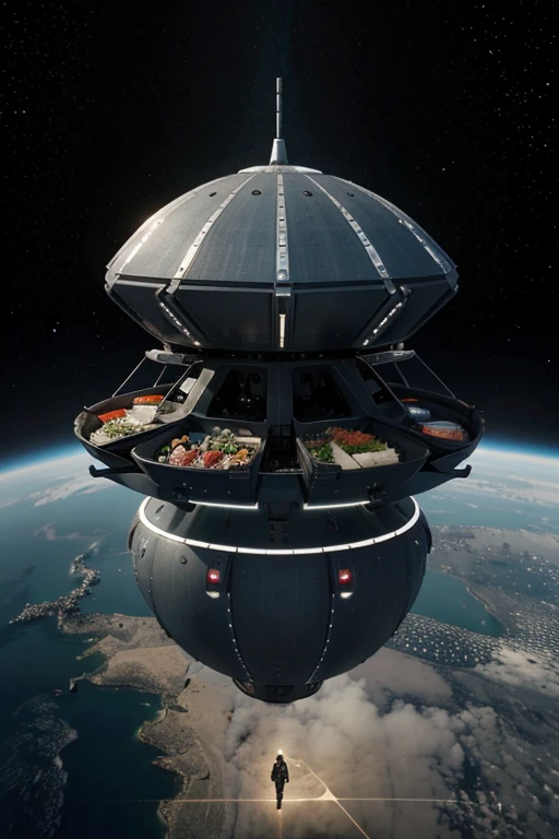 a spaceship to transport people and food 