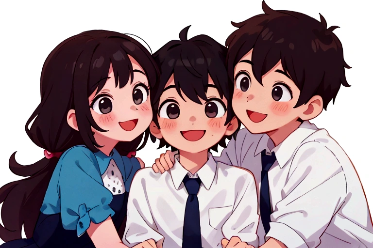 2 boys,2 girls,A good friend,smile