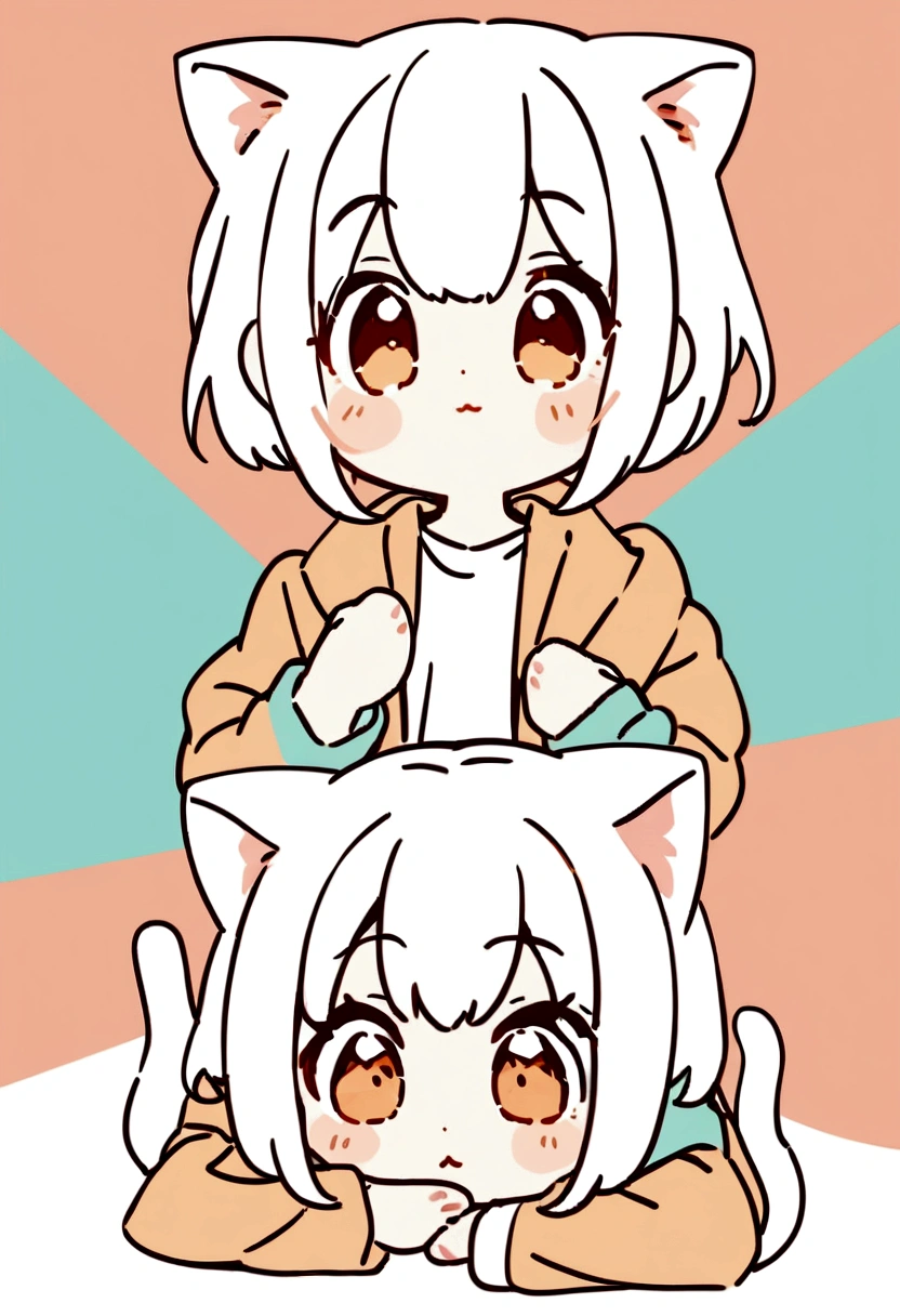 List of illustrations of cute cat poses, several side-by-side, cute colors and poses, best image quality
