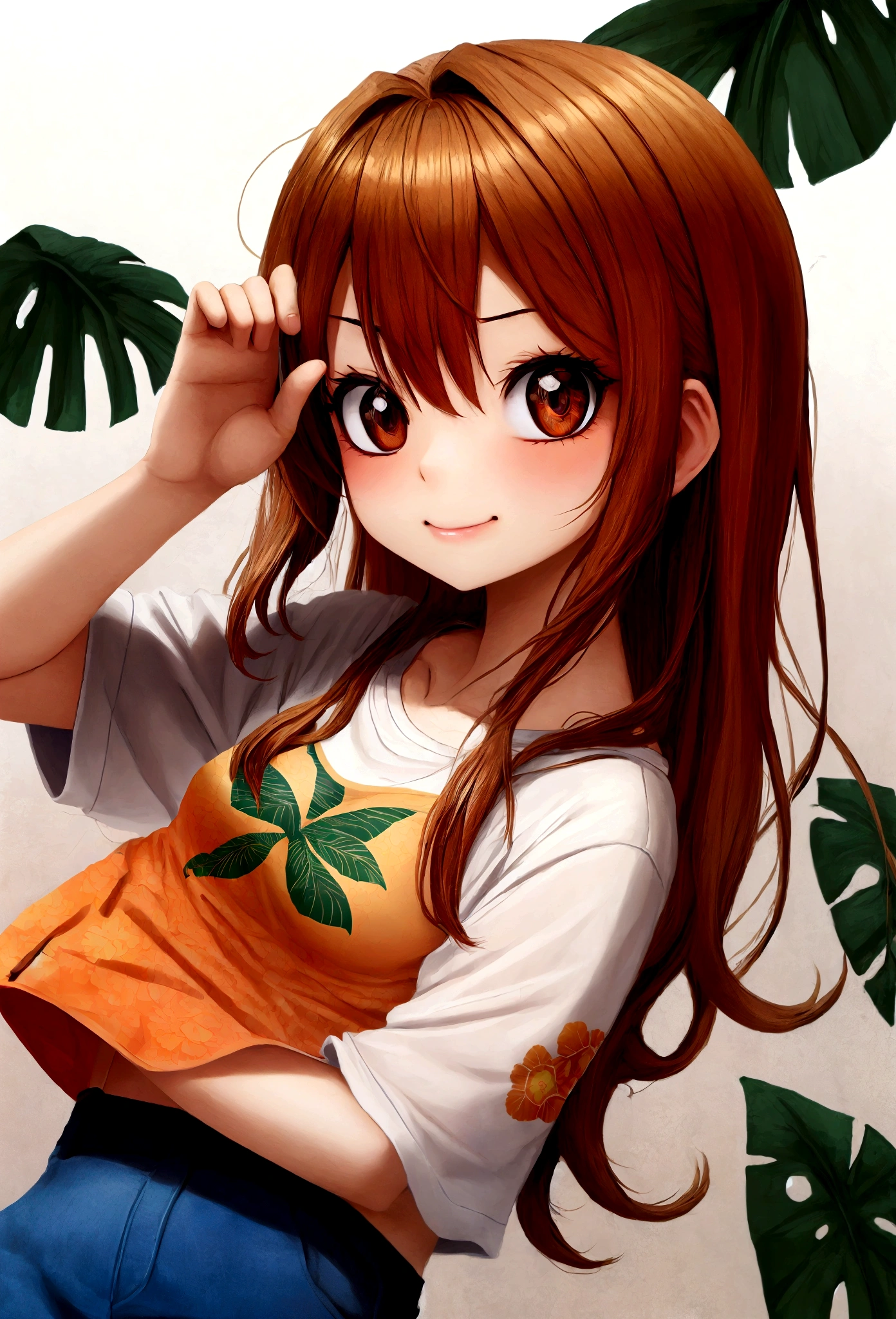 tshirt design, rzminjourney, Vector art, summer design, Hot as Hawaii,hand {refer tos} cute {refer to} hand,