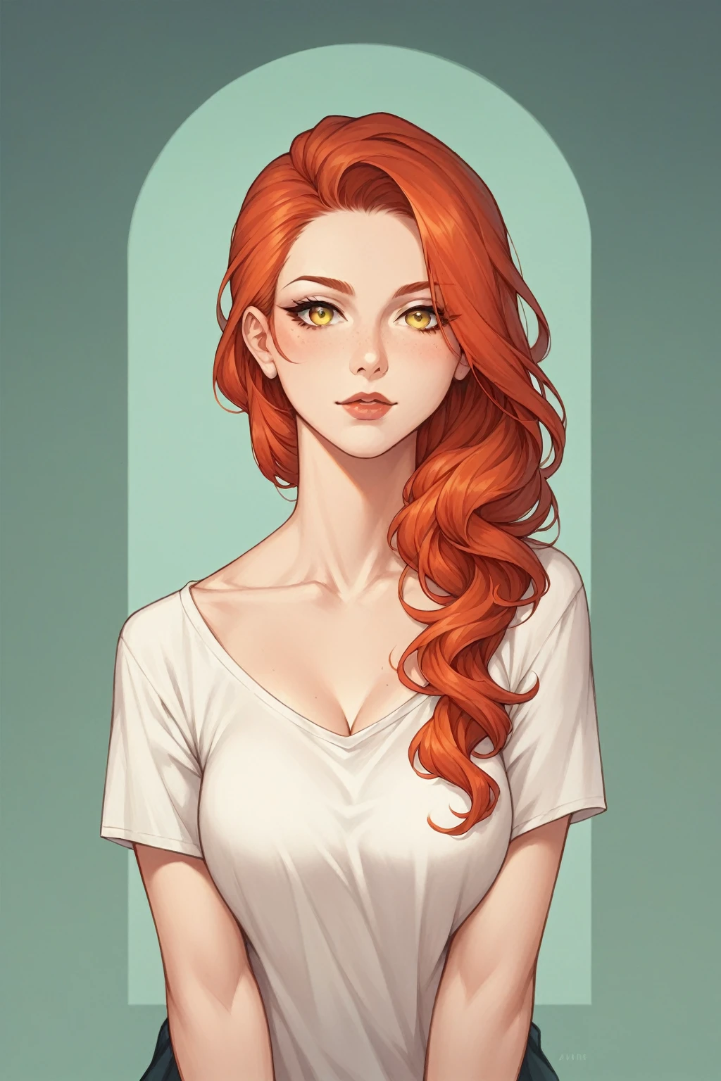 score_9, score_8_superior, score_7_superior, score_6_superior, score_5_superior, mix_Art Style,
One girl, alone, hand, Redhead, Yellow Eyes
