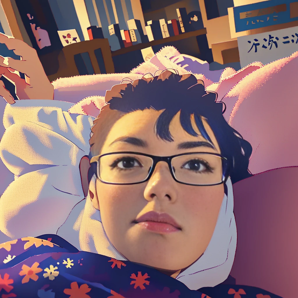 A woman is lying in bed with a pillow and a stuffed toy, profile image, 30-year-old woman, 30-year-old woman, Filmed in the early 2020s, Chubby, Photos taken in 2020, umamusume, 4 5 those, Nishimiya Shoko, tsutomo nihie, kiyoko suzuki