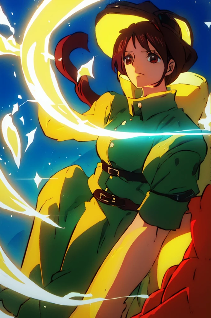 Beautiful pretty anime girl Short wavy black hair brown eyes wearing journal uniform warm lighting High quality Hd 