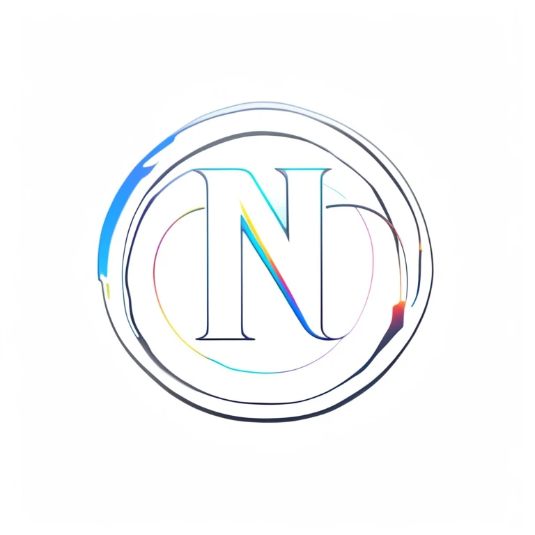 a close up of a logo with a circle and a letter n, coin with the letter ns sketch art , digital art - n 5, digital art - n 9, rounded logo, nacre colors, -n 2, nft style, neo norilsk, 3 d nft, neochrome colors, logo without text, nd 6, -n 5, - n 5