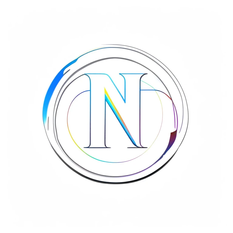 a close up of a logo with a circle and a letter n, coin with the letter ns sketch art , digital art - n 5, digital art - n 9, rounded logo, nacre colors, -n 2, nft style, neo norilsk, 3 d nft, neochrome colors, logo without text, nd 6, -n 5, - n 5