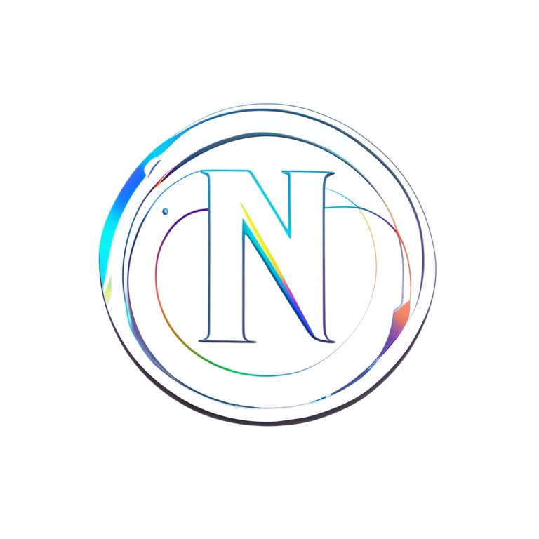 a close up of a logo with a circle and a letter n, coin with the letter ns sketch art , digital art - n 5, digital art - n 9, rounded logo, nacre colors, -n 2, nft style, neo norilsk, 3 d nft, neochrome colors, logo without text, nd 6, -n 5, - n 5