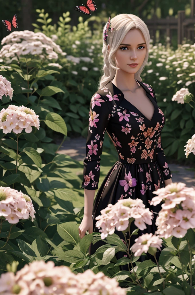 The name Karleth in 3D with flowers and butterflies