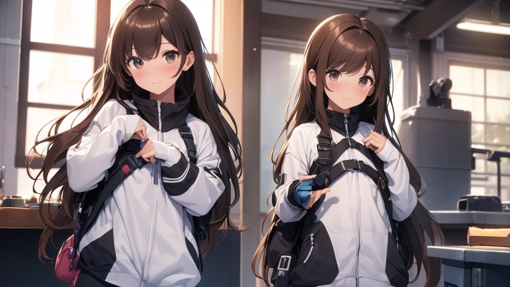((Highest quality)), (masterpiece)), (detailed: 1.4), 3d, An absurd solution, High resolution, (masterpiece: 1.4), 超detailed, Beautiful girl 1 person, future的な女性のイメージ, Shiny brown hair, Beautiful brown eyes, Beautiful Face, 20-year-old, Spaceship, floating, small, Spacesuit, Spaceship, window, future, Dynamic pose, Change of clothes
