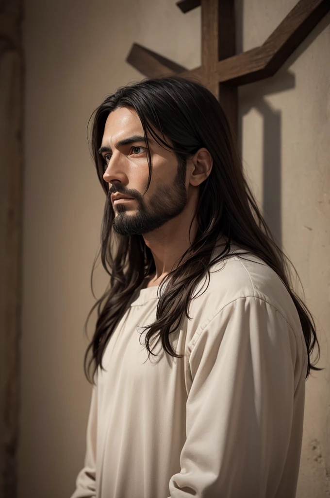 Realistic Jesus with cross