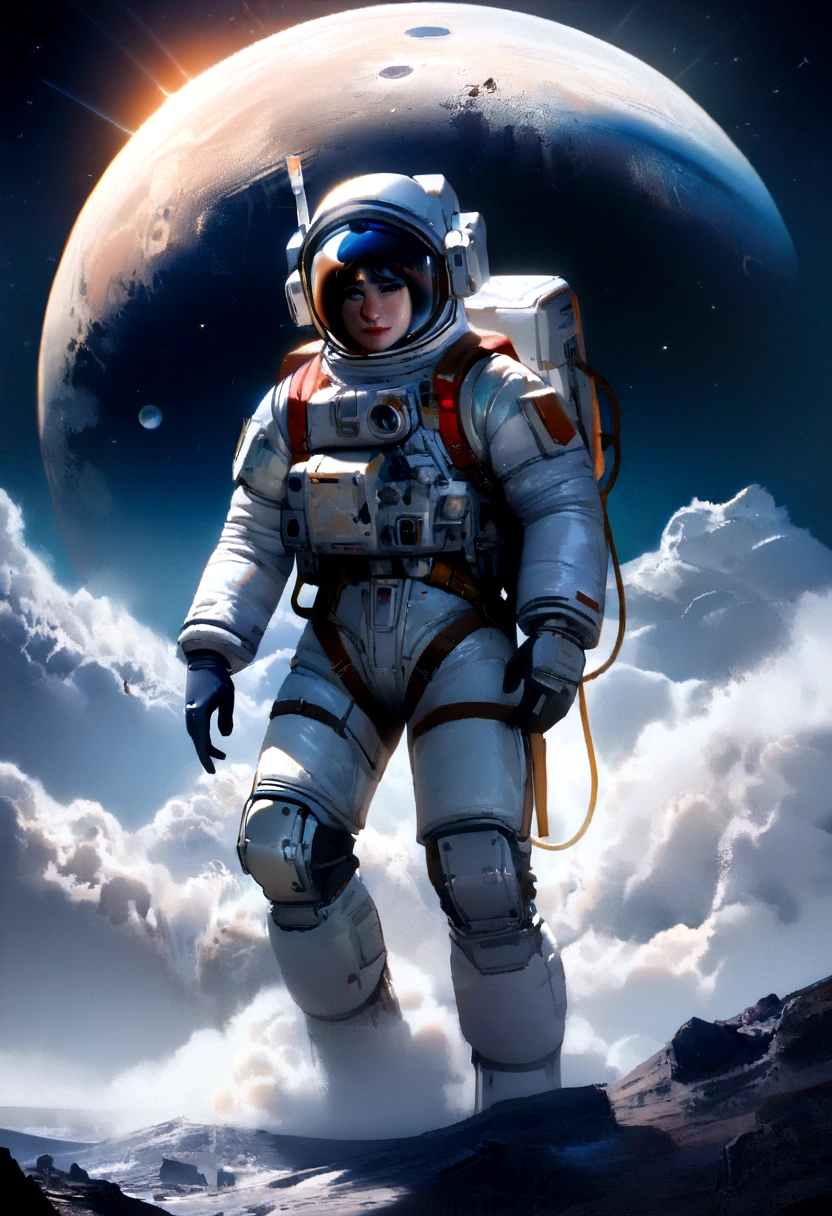 Space with rocks in the sky