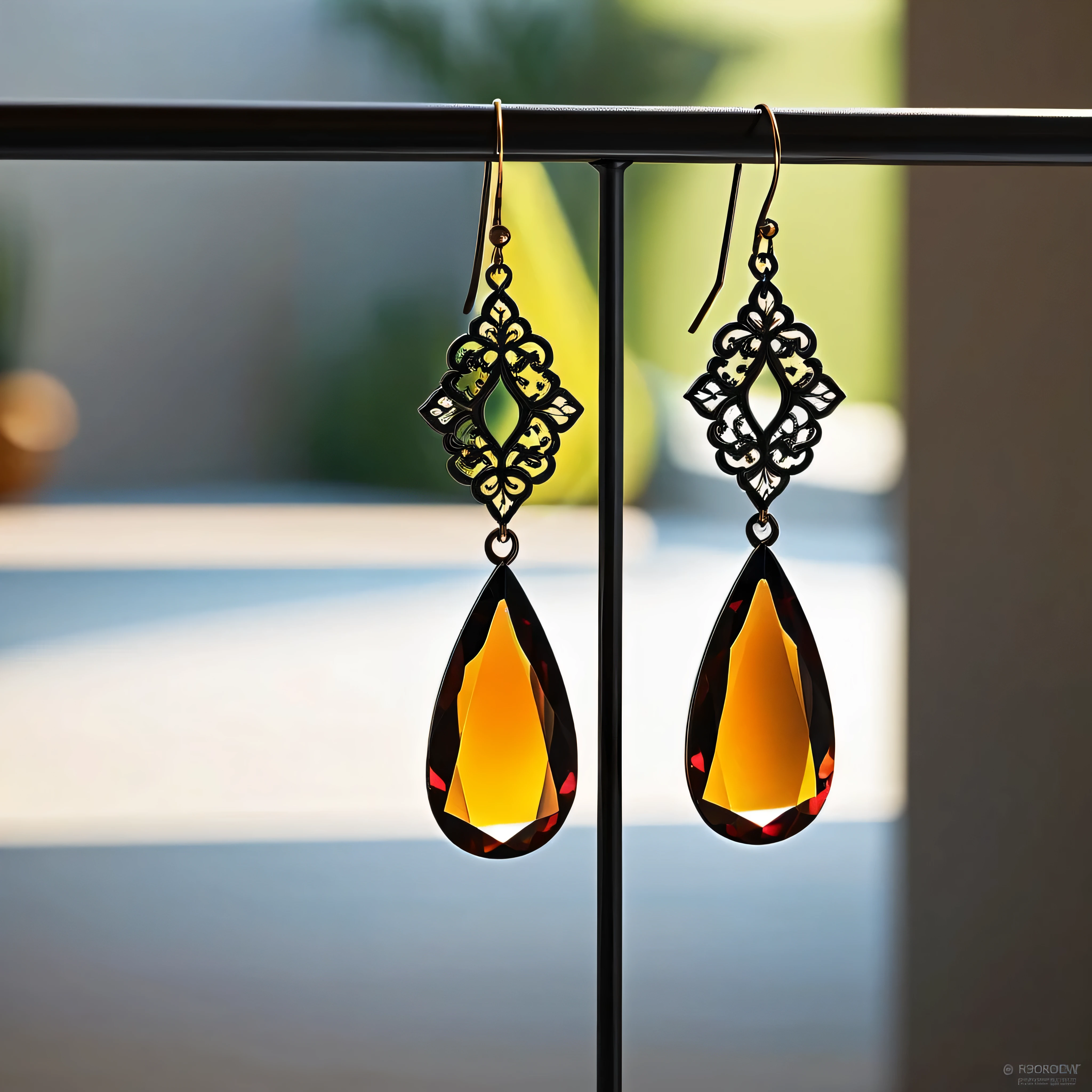 Ornament, stand, highlight, light and shadow, focus, aura, sharp, high-resolution, high-resolution, high-resolution, high-resolution,earrings, modern