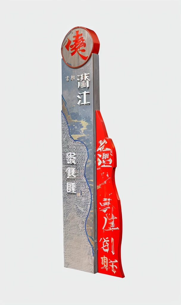 There is a sign saying this is Chinese, jiang sword, cross section, author:Travel in Kana, Cover Chinese text, Chiba Yudai, 3/4. Look up, author:Sengai, Bottom View, Extremely high level of detail, 插图为 X 射线cross section