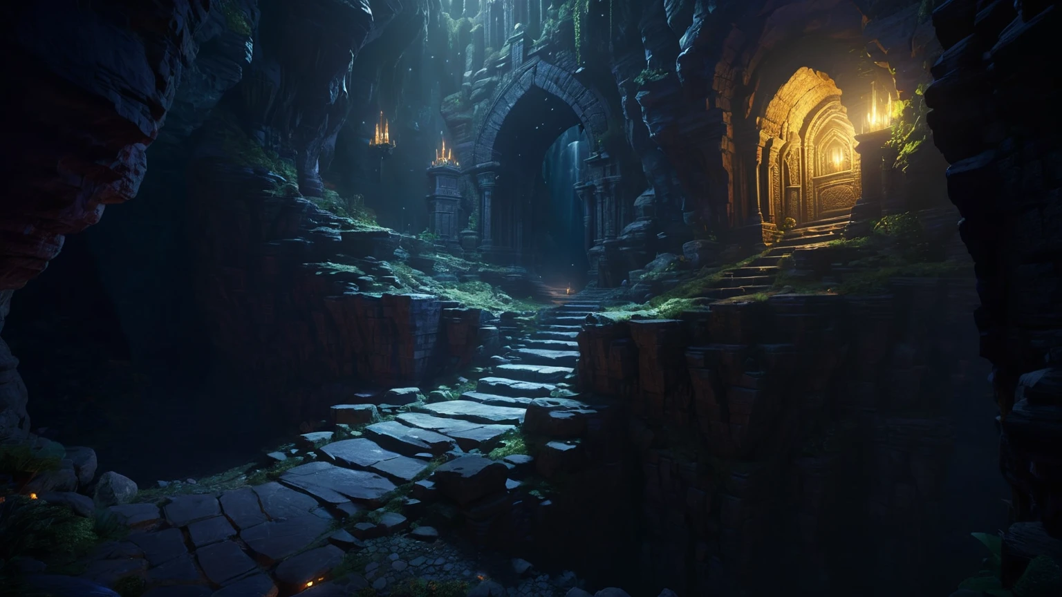 (by Greg Rutkowski: 1.2, dark fantasy), (extremely detailed CG unity 8k wallpaper, masterpiece, best quality, ultra-detailed, HDR:1.2), ((cavern, goblin liar, small tunnel, interior, isolated tunnel, dark tunnel ruin: 1.5, from final dungeon and dragons)), dark interior: 1.5, dark colors, dangerous atmosphere, extremely detailed, intricate, delicate, serene fantasy, dimed lighting, 8k, high quality