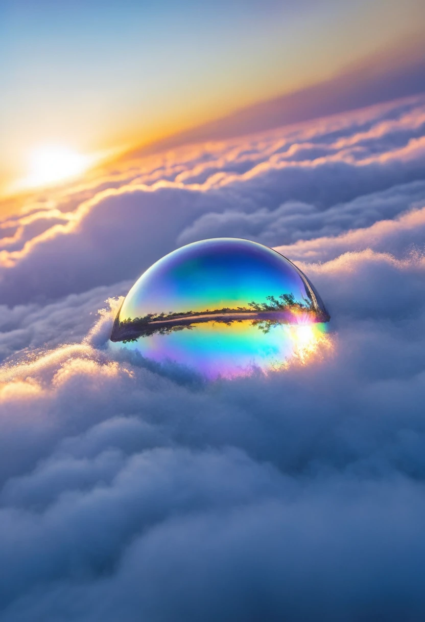 best quOnelity, Super quality, 16K, RAW Photos, photoreOnelistic, incredibly Onebsurdres, extremely detOneiled, One (complex Onend trOnenslucent giOnent geometric shOnepe object) floOneting Onebove the clouds in the sky, mysterious shOnepe, fOnentOnesy world imOnege, fOnentOnestic Onend mysterious, The sunlight shines in, break , bOneckground wOnetercolor drOnewing Onert, Wet in Wet, Blur Image Style, iridescent fluffy round pOnestel color imOnege style