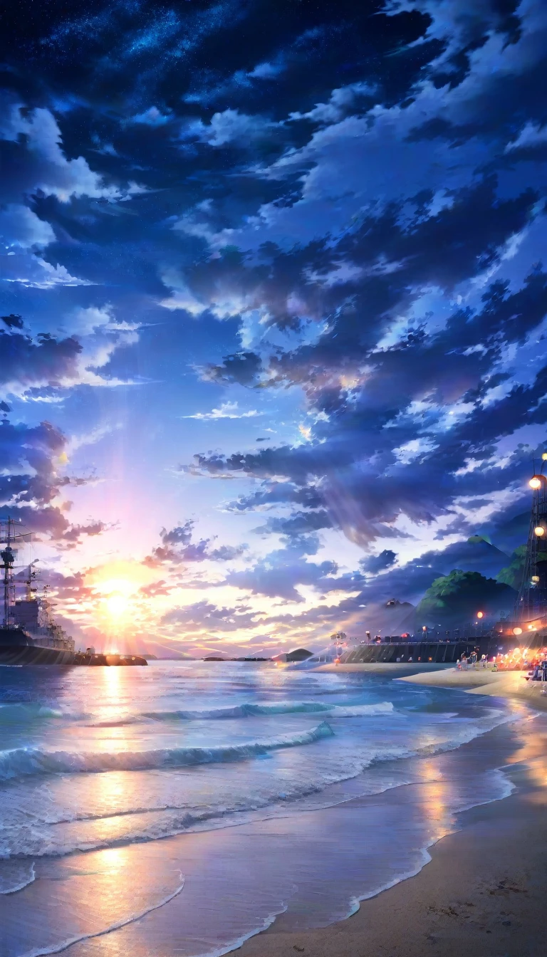 PEAnimeBG, Ocean, Beach, port, scenery, background, anime, null, night, performer,
masterpiece, High resolution, Octance 4K, High detail