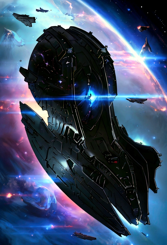 (best quality, 4K, 8K, A high resolution, Artwork:1.2), (realistic, photorealistic, photorealistic:1.37), astronaut floating in space, in the background we have a black hole and some stars, science fiction, Retro technology futuristic, starry fog, exploration, adventure, mystery, Galactic environment, exalted, isolated heroine, interstellar travel, dramatic contrast, distant planets, majestic face, science fiction fashion, smoke and fog effects, contrasting textures, timeless beauty
