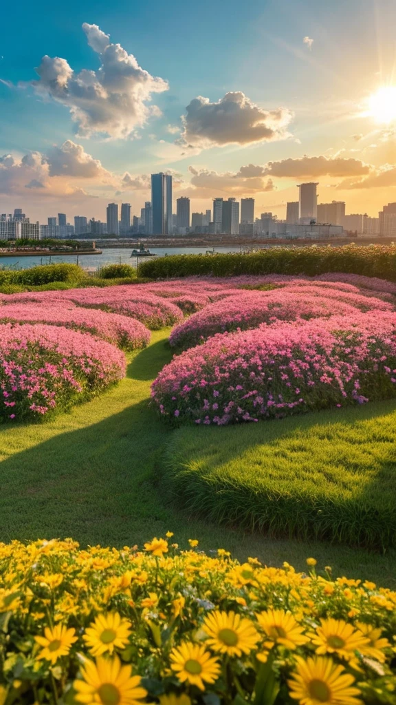 a close up of a field of flowers with a sky in the background, god's rays highly detailed, rays of life, god's rays, rays of god, there is a picture of a beach with a pier in the distance, today\'s featured photograph 4k, clouds and wings and waves, clouds and waves, oceanside, crisp lines, harmony of swirly clouds, epic blue sky, a view of a city with tall buildings and a green park, tokyo japan, tokyo city, tokyo city in the background, tokio, tokyo, japanese city, tokyo prefecture, new tokyo, aerial view of a city, tokyo in the background, bird's eye view of a city, modern tokyo, japanese downtown, osaka skyline background, in tokio, shinjuku seascape, heaven on earth, wide angle landscape photography, epic wide angle, wispy clouds, big sky, big blue sky god sun rays, few sun rays, rays of god shining from above, rays of the sun, sun rays at sunset, rays of sunlight, godly light, rays of sunlights, rays of sun