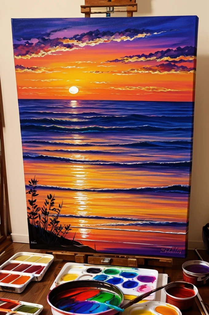 Create a beautiful sunset that i can paint