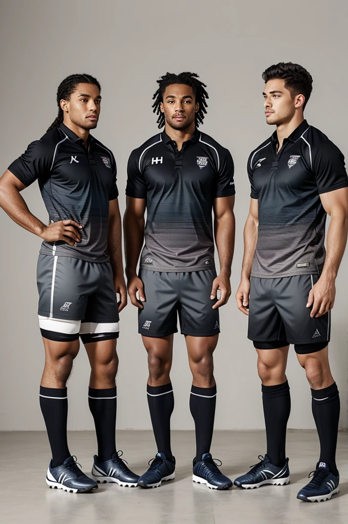 Gradient gray rugby set