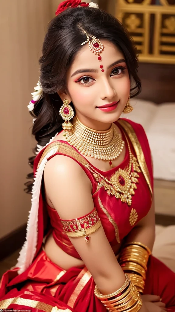 An Indian most beautiful girl with traditional Indian makeup
