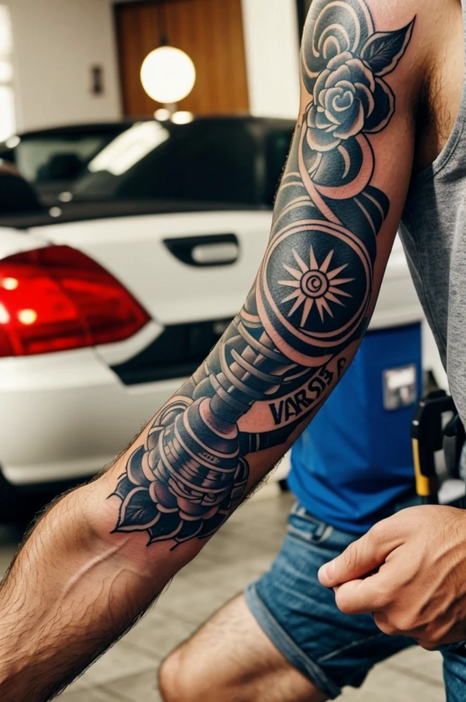 Generate a tattoo idea that represents a hard-working dad with values