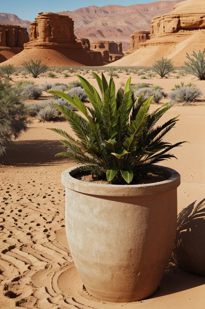 100 plants are kept inside the pot separately and they are in the desert