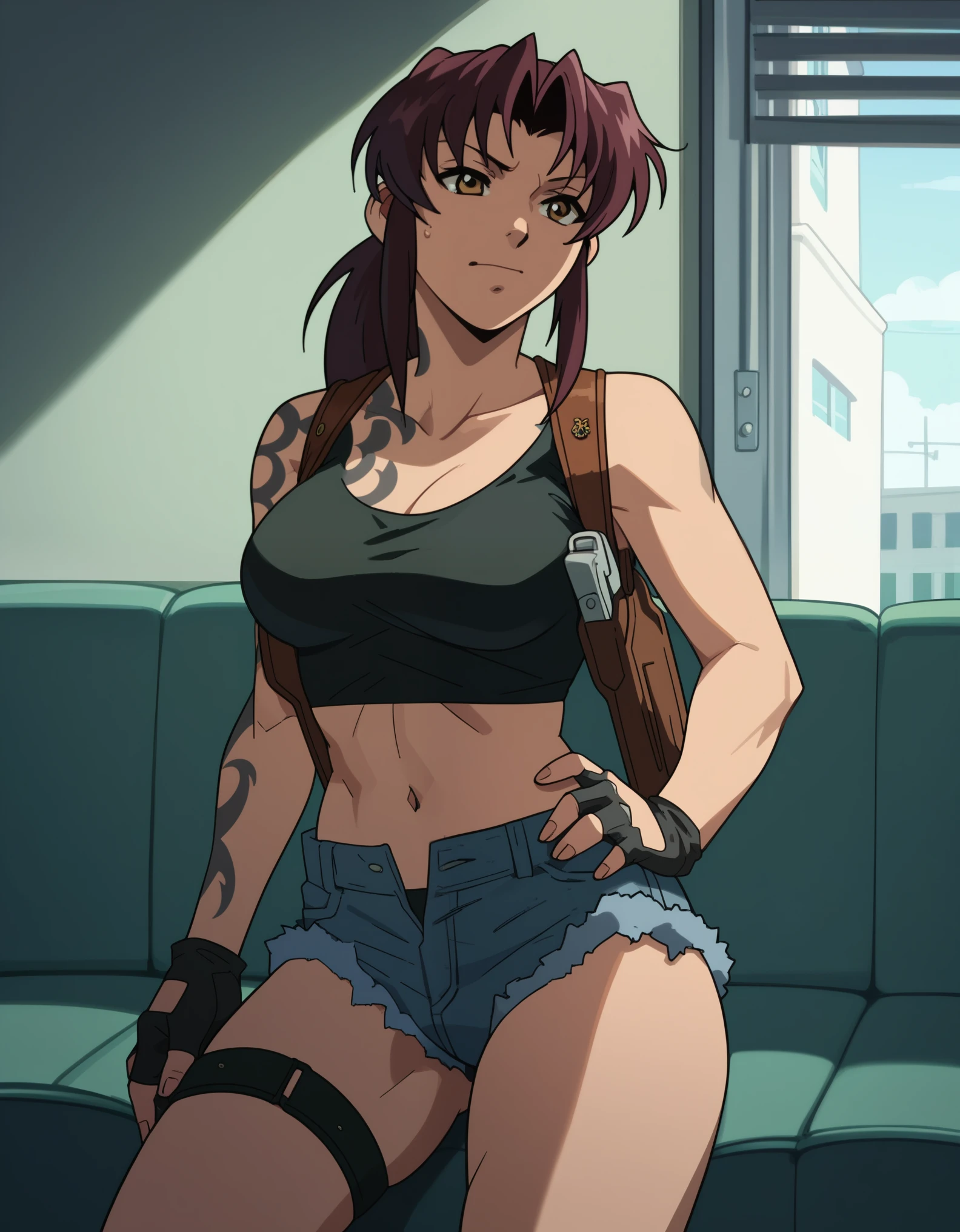 Revy, 1girl, solo,