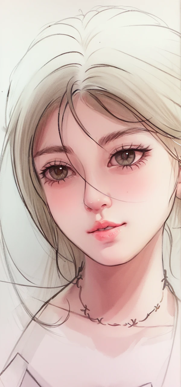 Drawing of a woman with necklace and necklace, girl sketch, black and white sketch, Beautiful painting style, 🤤 girl portrait, Realistic sketching, Detailed anime soft face, realistic digital drawing, sketch, loose pencil sketch, detailed portrait of an anime girl, traditional drawing style, realistic line drawing, Elegant painting, line art behavior hd, realistic anime face