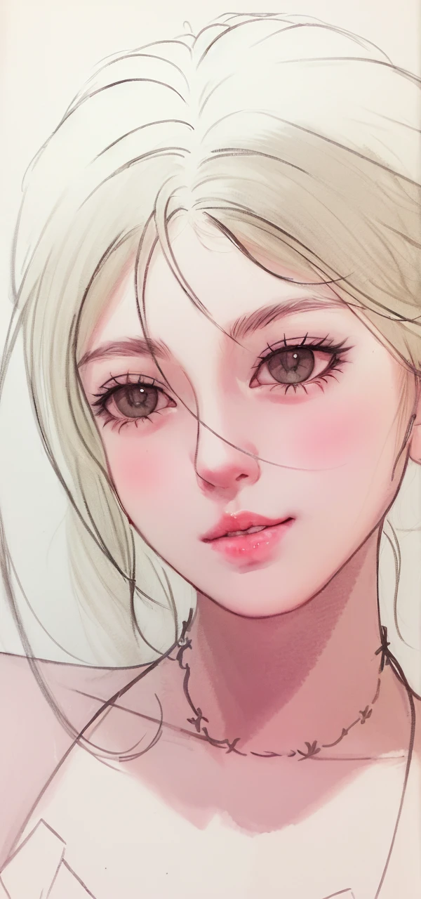 Drawing of a woman with necklace and necklace, girl sketch, black and white sketch, Beautiful painting style, 🤤 girl portrait, Realistic sketching, Detailed anime soft face, realistic digital drawing, sketch, loose pencil sketch, detailed portrait of an anime girl, traditional drawing style, realistic line drawing, Elegant painting, line art behavior hd, realistic anime face