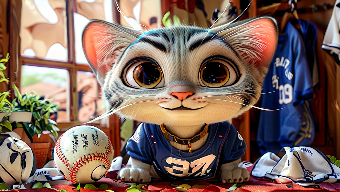 comics 犬, Adorable digital painting, Cat, cute Cat, comics, View your viewers, Cute eyes, hand, comics, Baseball uniform,Soccer uniforms