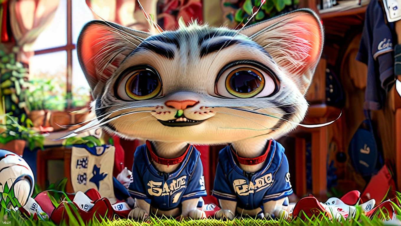 comics 犬, Adorable digital painting, Cat, cute Cat, comics, View your viewers, Cute eyes, hand, comics, Baseball uniform,Soccer uniforms