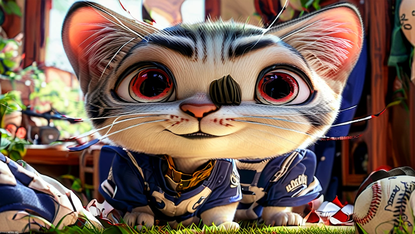 comics 犬, Adorable digital painting, Cat, cute Cat, comics, View your viewers, Cute eyes, hand, comics, Baseball uniform,Soccer uniforms