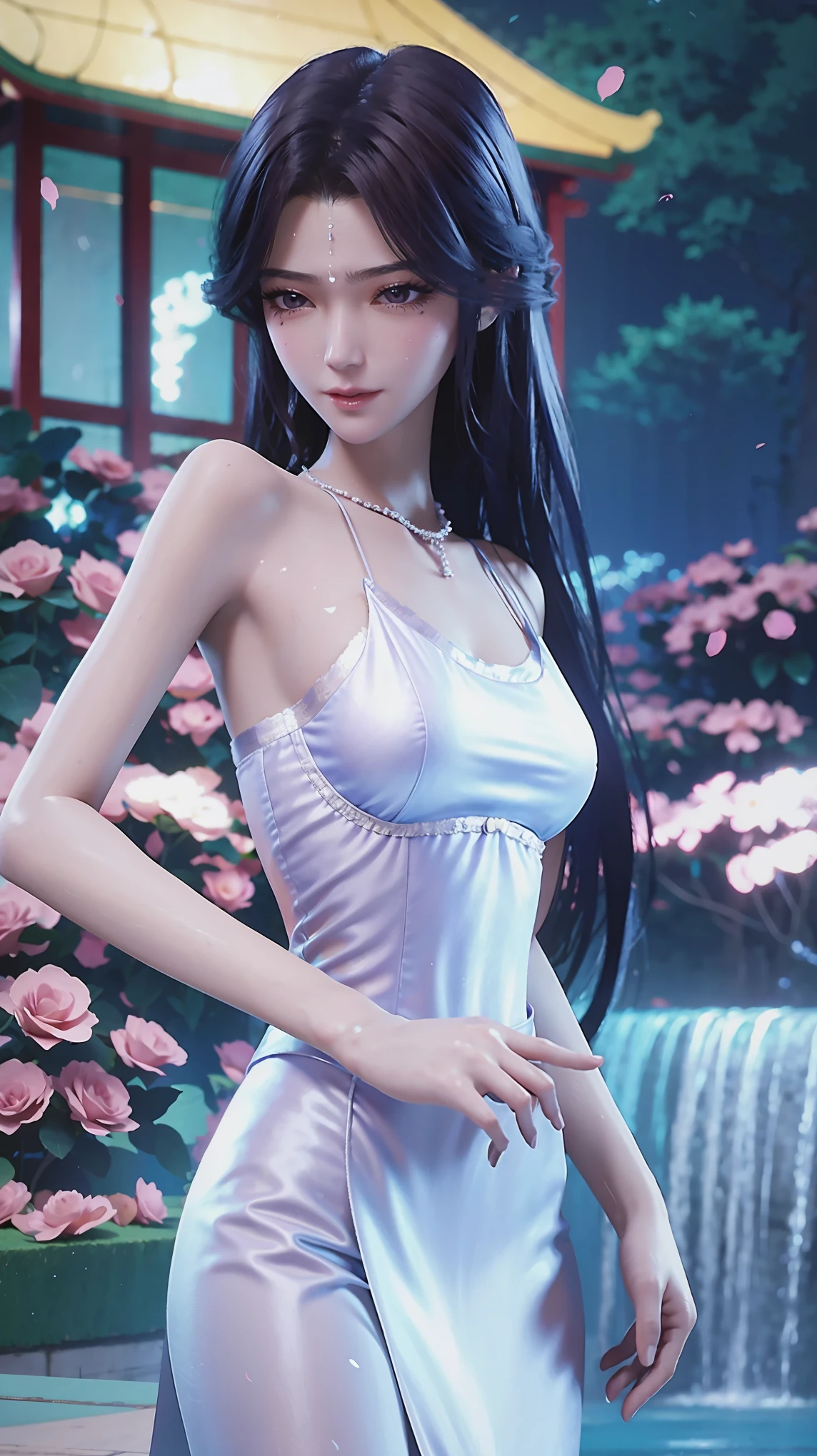 Close-up of a woman in a white dress lying on a wooden floor, Japanese Goddess, Beautiful Chinese model, beautiful goddess, beautiful Asian girl, Sexy Girl, Fair, smooth and translucent skin, Chinese Girl, Asian girl, Attractive anime girl, Sexy pose, Beautiful fantasy queen, Beautiful and detailed body and face, Smooth white tights set, Light milky white porcelain skin