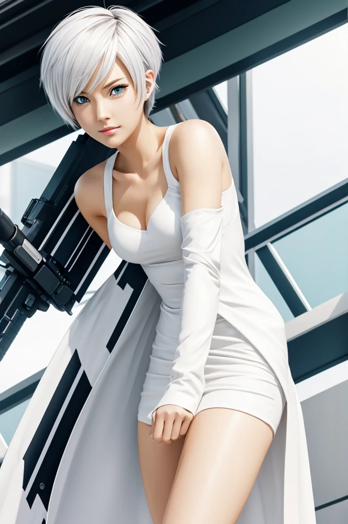 Create a white woman oc with short hair in Tokyo revengers anime style