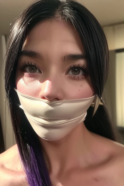 (top quality photo, ultra realisitic, 8K, game personage (mortal kombat)), ((Mileena wearing demonic mask)) super beautiful with angry expression, your blood purple costume, photo taken up close, normal hands, detailed fingers, Masterpiece artwork, (realista 8K, photo-realistic: 1.37), realistic detailed, 1girl, long hair:1.5, Bblack hair:1.2, red purple eyes:1.5, glare eyes, (( Mileena from mortal kombat )), ninja wearing mask of Japan, canons, kimono, ful dressed, biggest warrior purple ,((mortal kombat)), big long breasts, gigantic long breasts, fighting pose spreading legs, legs spread out showing hair, serene gaze, temple, meditation, (Ninja Mask), eyes to the sky, (hair coming out of panties, , micro panties tucked into private parts,), demonic mask, reflection, (photo background: mostra a luz da moonligh, moonligh, cherry blossom flower), she uses swords, ninja sexly corpo quente, sexly
