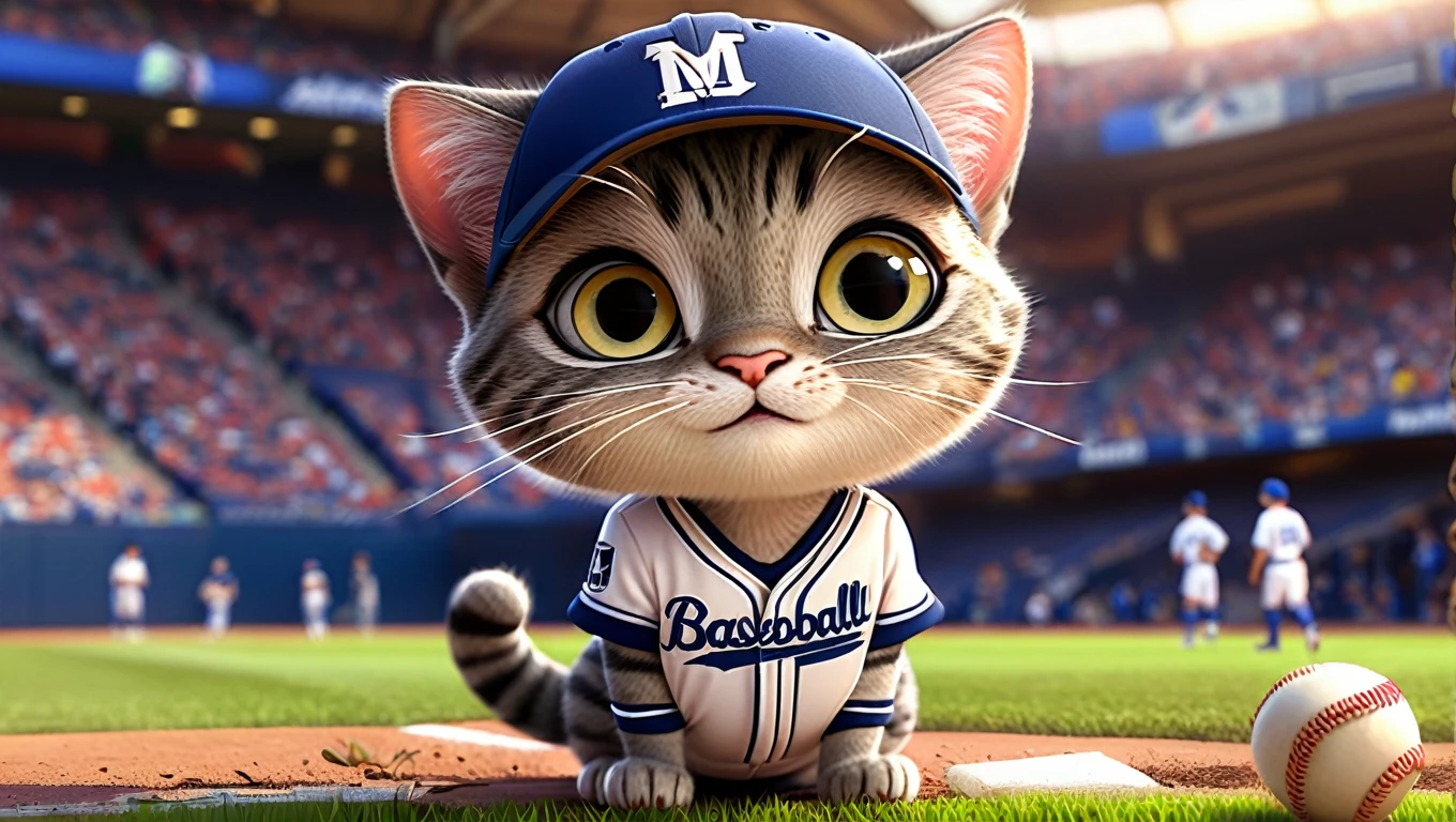 comics Cat, Adorable digital painting, Cat, cute Cat, comics, View your viewers, Cute eyes, hand, comics, Baseball uniform，Soccer uniforms
