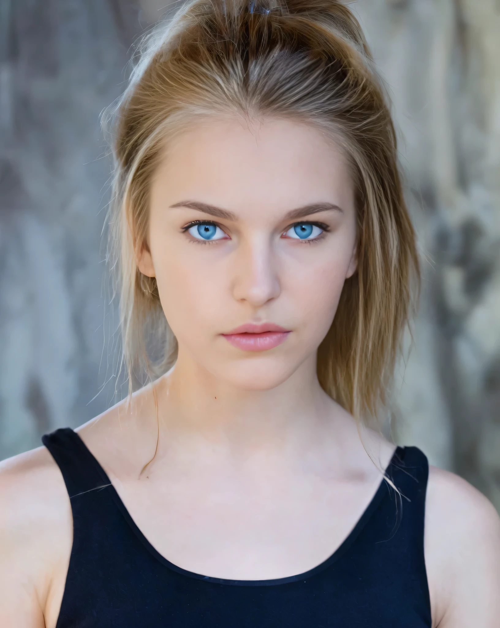 (best qualityer, ultra detaild) , (high resolution skin texture) , ( ultra realistic image resolution) , blonde woman with light blue eyes looking at viewer (Ultra Realistic Detail) , (photorealistic:1.4), detailed gorgeous face