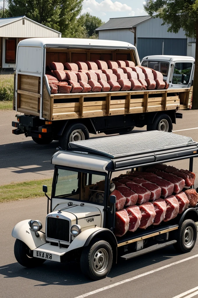 A car transporting the sampling of a meat product