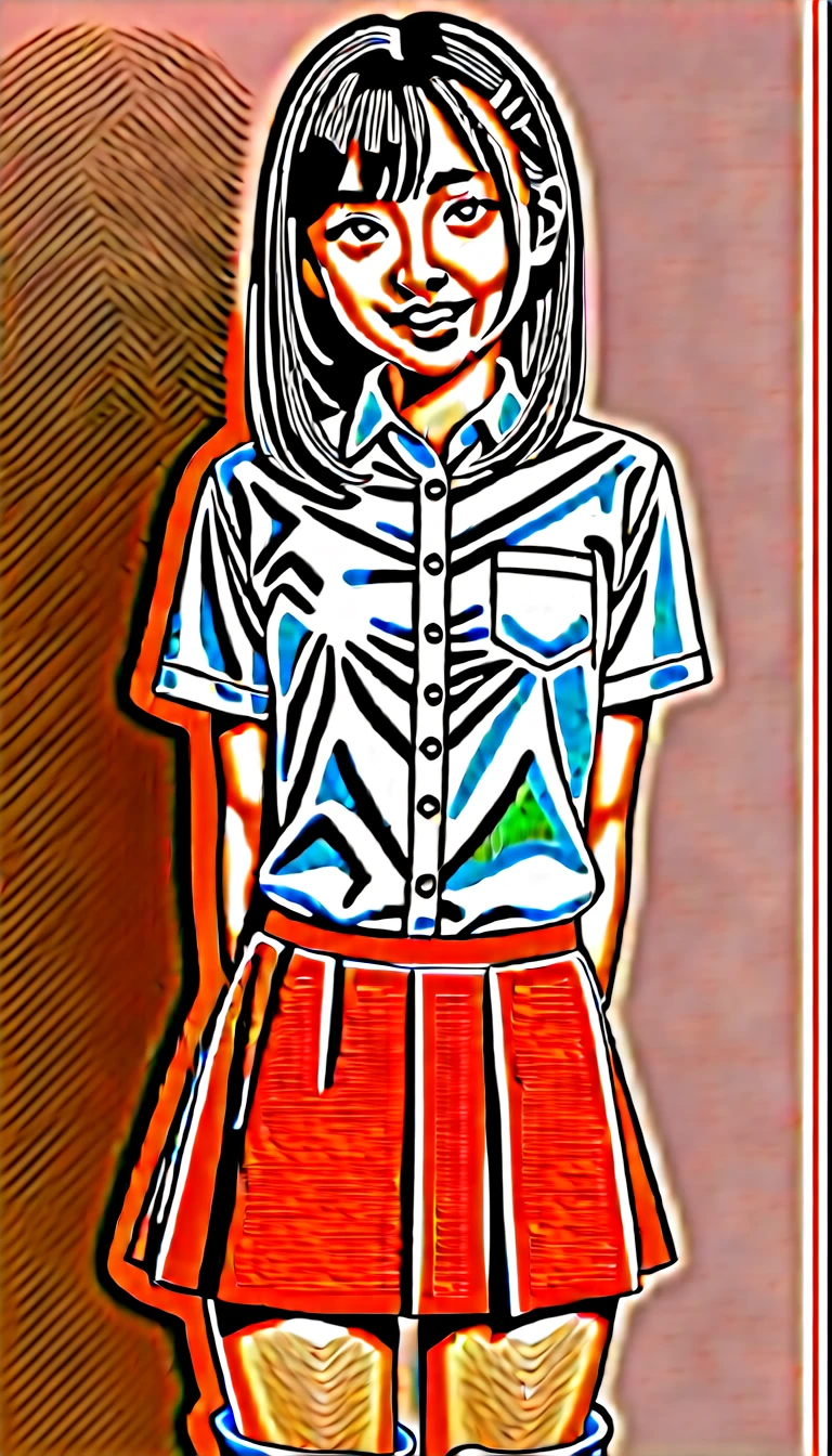 NSFW, (1girl, sharp focus solo), full body image, (Masterpiece, Super photo realistic, Super details, Super Highest Quality, Super Highest Quality), super cute and beautiful girl, (erotic atmosphere:1.3), You are a professional photographer Photographing my girlfriend, Very Japanese gal, Wearing plaid pleat mini skirt, False eyelashes, Pearl pink glossy lips, Unbuttoned white shirt, (kawaii erotic girl:1.3), (yellow eyes:1.4), round chest, (POV grab hands:1.3), (Wider at the hem flabby large in size Super Loose Socks:1.4), (loafer), (An innocent 16-year-old cute Japanese girl:1.4), (skin fang:1.4), Very happy smile, Extremely Realistic, open mouth, (orgasming face:1.4), half close eyes, girls,score_9, ,Expressiveh, Japanese Girl - SDXL, slim waist, open front shirt, sexy panties, (a girls tanned skins:1.4), slim beautiful legs), a girls incoming hug viewer, (a girl face to face incoming hug and kiss for a viewer:1.4), Yellow eyes with black pupils, dark brown color hair style, high school gal, (torogao:1.4), big eyes, open mouth, dark brown hair color, hair pin, perple, (cute Asian gal:1.4), kabedon, super close focus, (self skirt lift:1.4), (wide stans legs standding:1.4), thin tight satin panties, white bangs, camel toe super close focus from below. two saide up hair style,