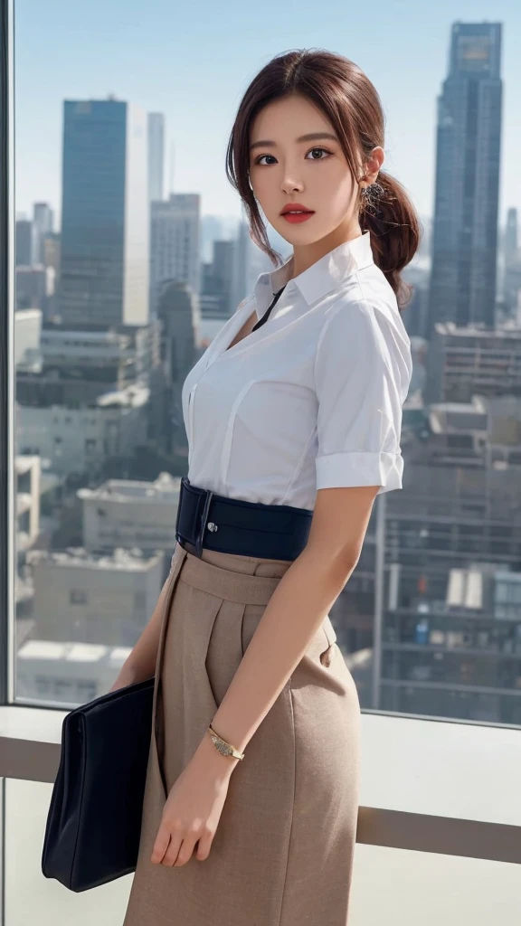 Sitting in a chair、coffee break、Black Suit、9:16 sizes、8K quality、Japanese