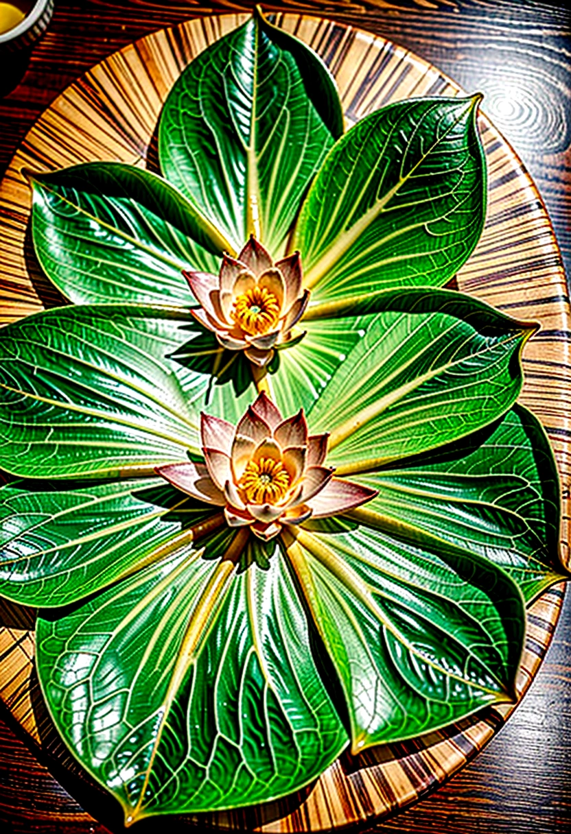 Lotus leaf top view