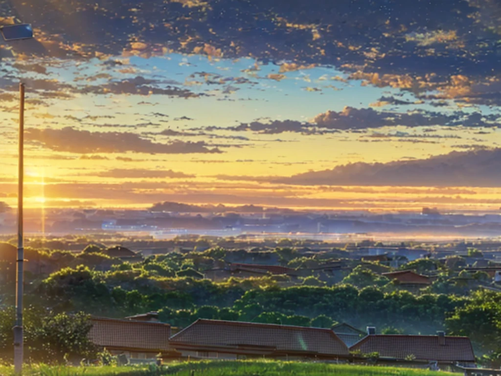 (landscape) (a myriad of captivating clouds fill the sky, complimenting the idyllic scenery) (beautiful sky and stars ) (sunset) (8k resolution)