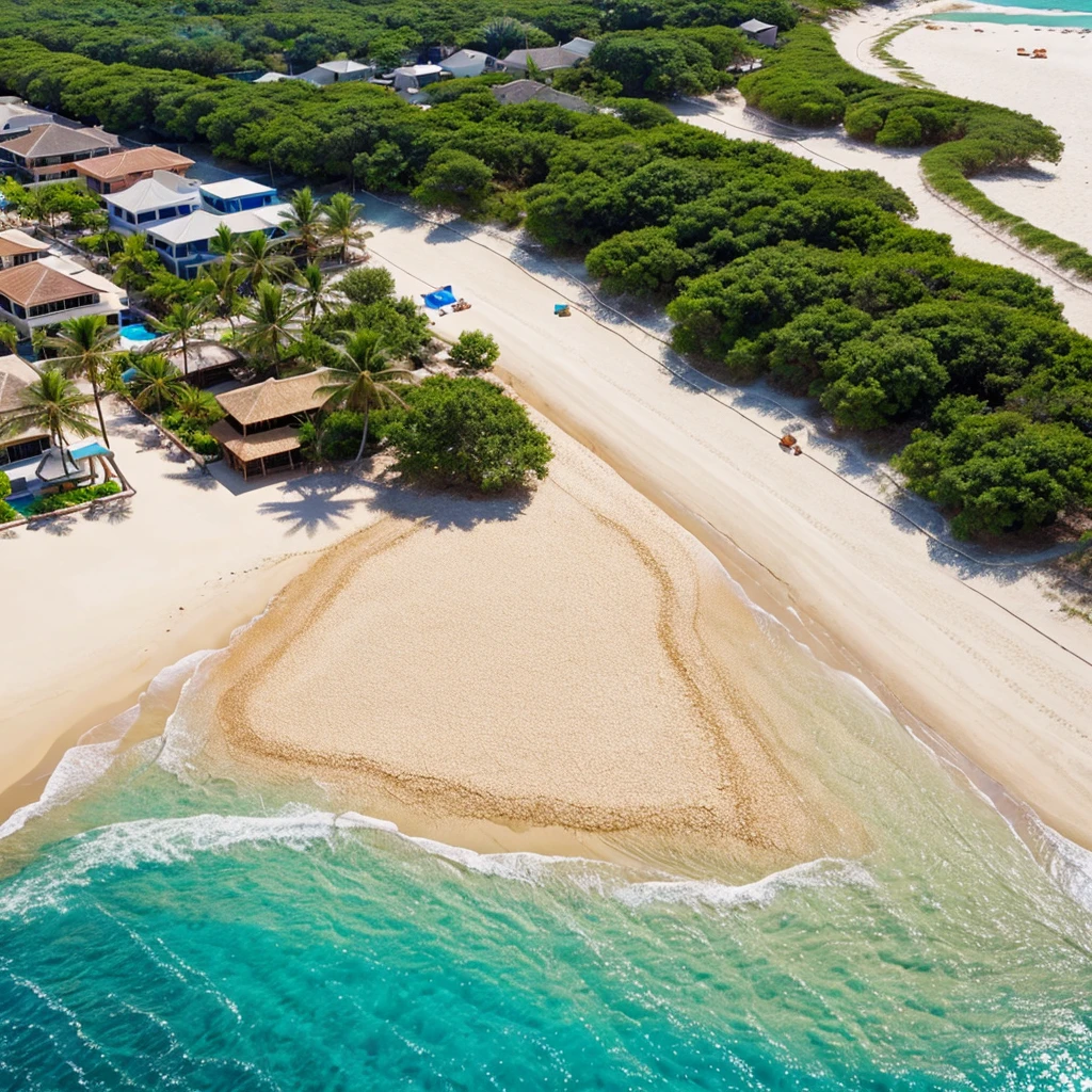 Generates a beach with a brown sand ahestetic filter