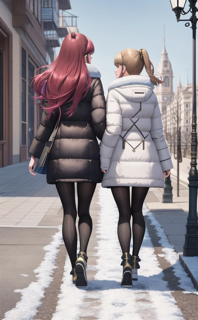 highest quality, Ray Tracing Reflections, super detailed, high resolution, highres, hyper detail, highly detailed, ornate, (2 girls walk on the sidewalk:1.5), (winter outfit:1.2) , (depth of field), (two tone hair), (SamDoesArt1:0.4), (winter city background), particles, vibrant, bright, curled hair, colorfull, (view from behind:1.2), (Style-Winter:0.6)

Bunda grande, de quatro, calcinha amostra.