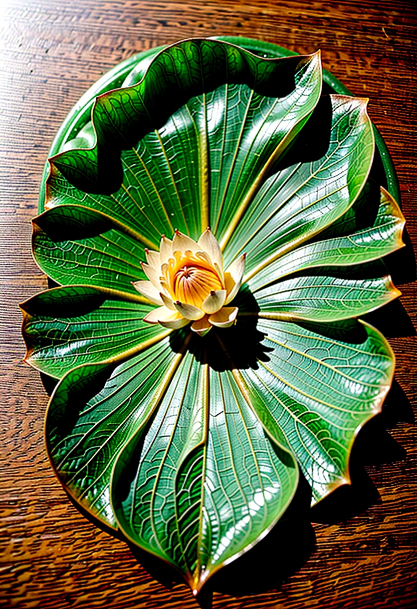Lotus leaf top view