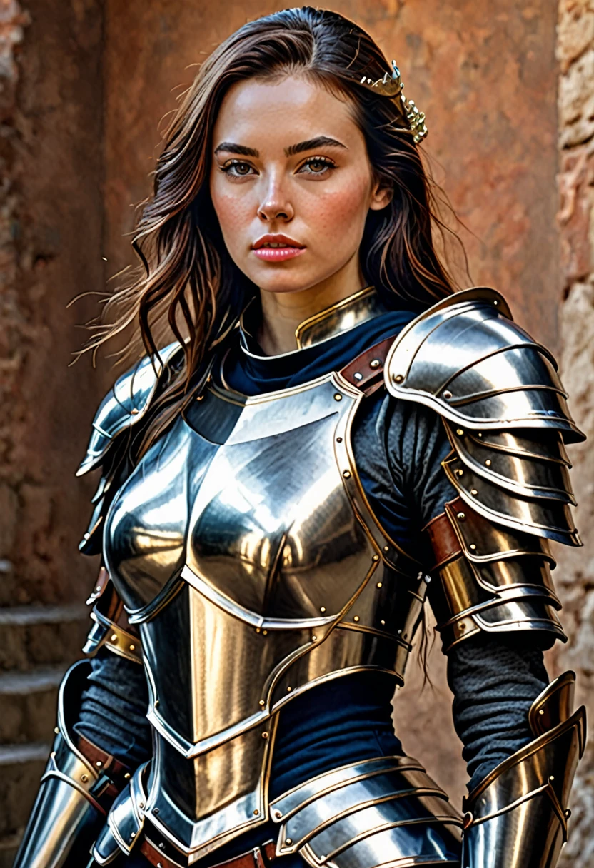 Hyperrealistic woman with armor