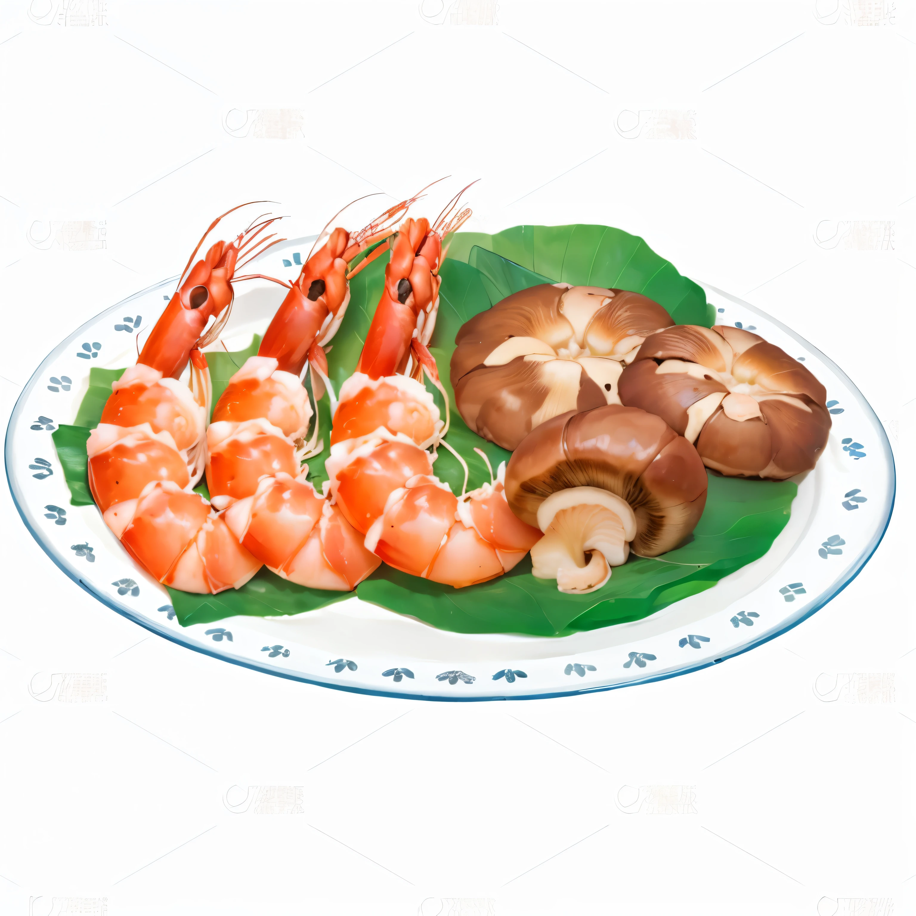 Fresh shrimp and mushrooms super high quality